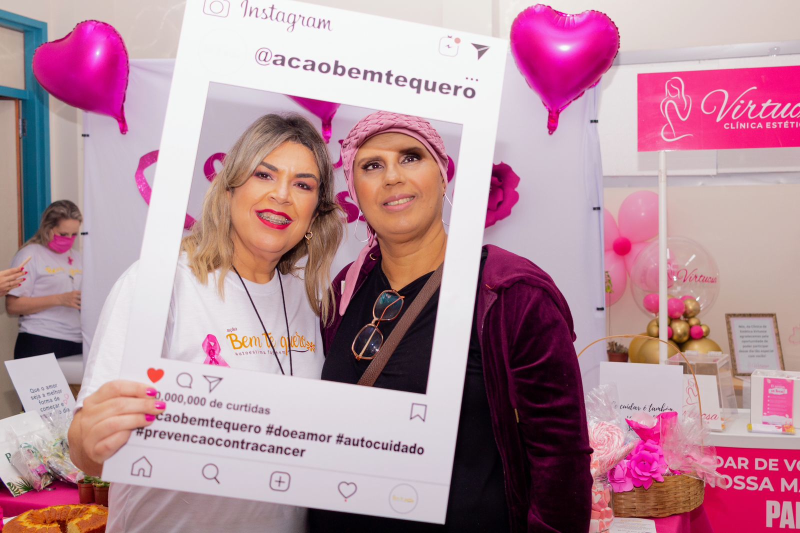 Participante e voluntária em uma edição da Ação Bem Te Quero